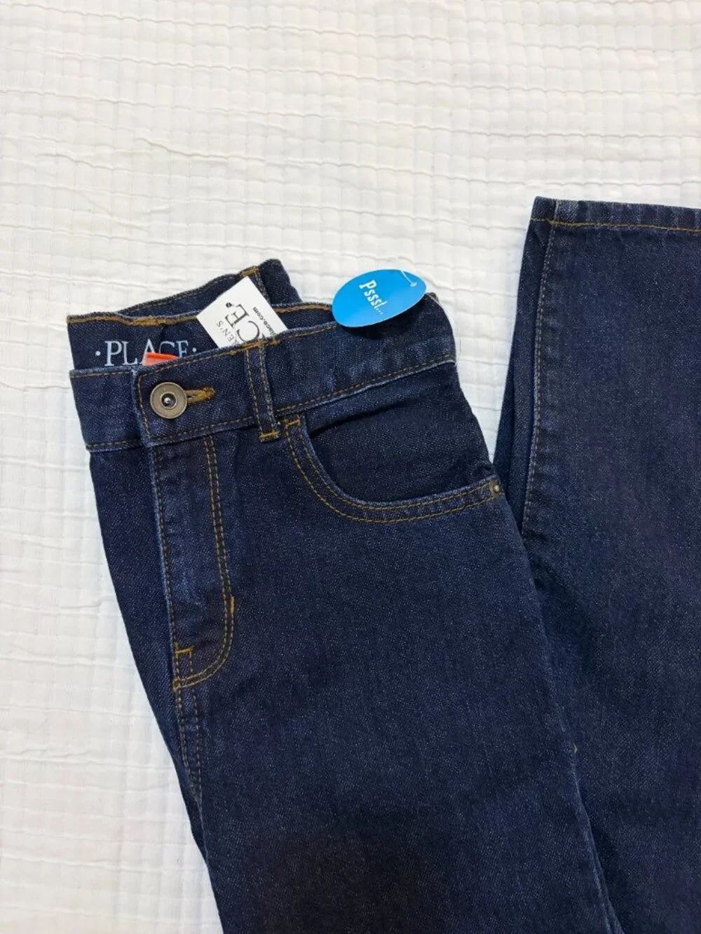 New The Childrens Place Pants Boys 12 Slim Blue Denim Dark Wash Skinny Jeans